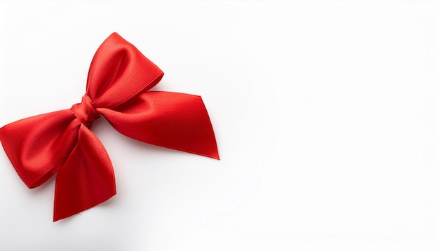 Photo a red bow with a bow on it is tied with a red ribbon