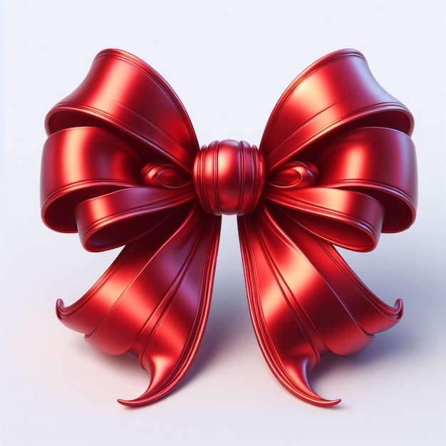 a red bow with a bow on it on white background