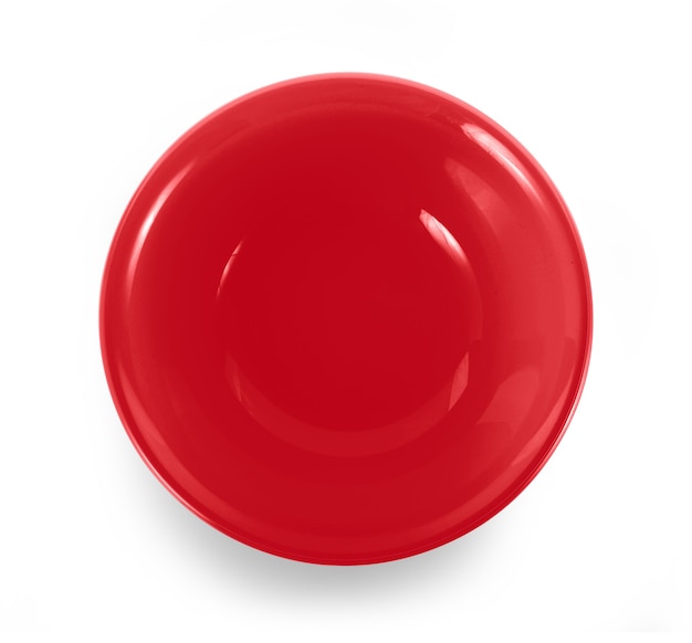 red bowl on white background