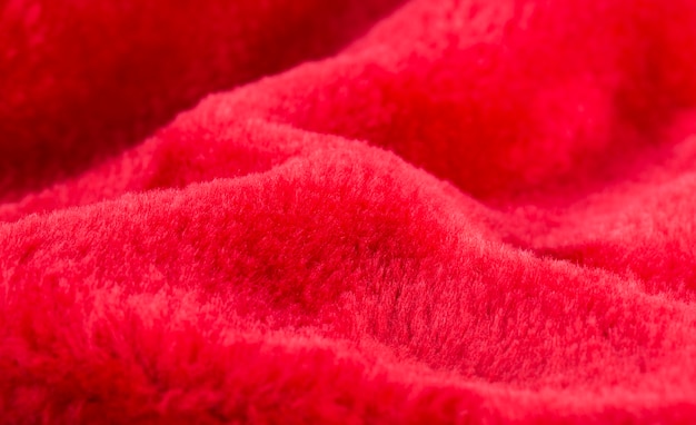 Red bright artificial fur