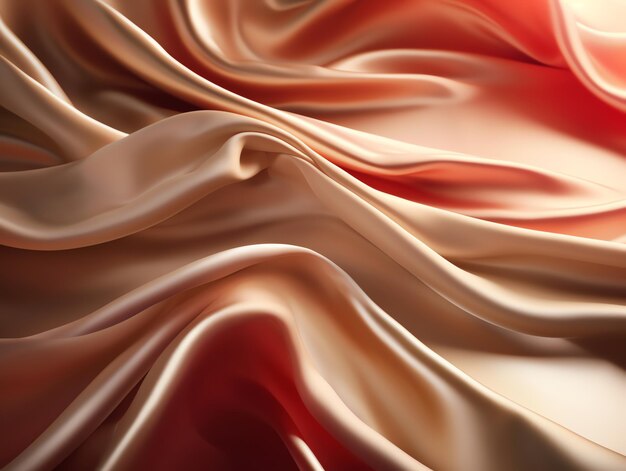 A red and brown silk fabric with a soft wave of light.