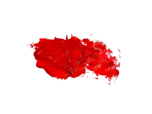 Red brush stroke isolated over white background