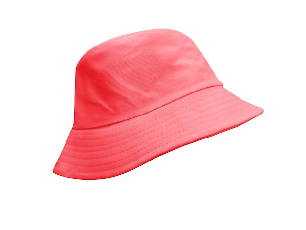 red bucket hat Isolated on a white background