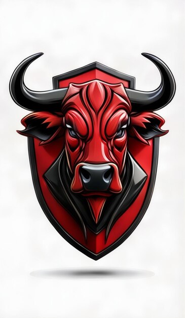 a red bull with horns and horns with a red background