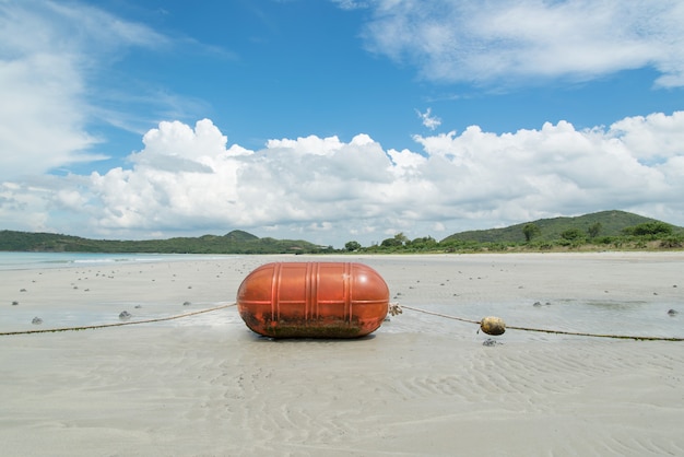 Red buoys in the sea