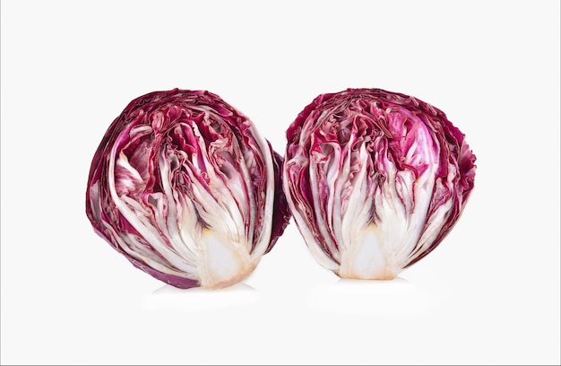 Red cabbage isolated on white background.