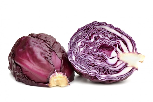 Red cabbage isolated on white 