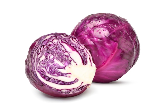 Red cabbage isolated on white