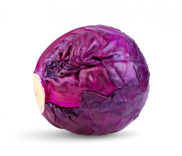 Red cabbage one slice isolated