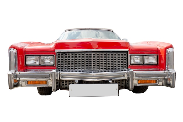 Red cadillac car cabriolet isolated