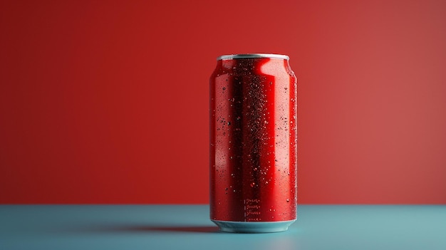 a red can of coca cola is on a table