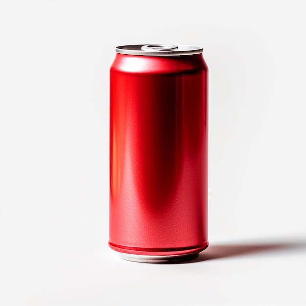 Red can with white background