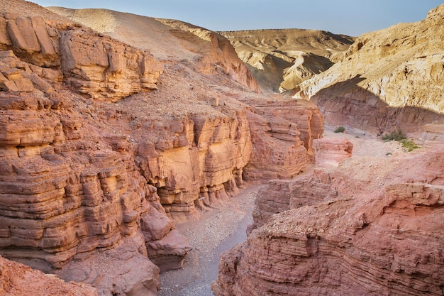 Red canyon in mountains of Eilat Israel