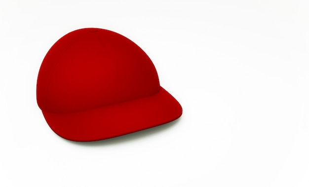 Red cap on white. 3d render