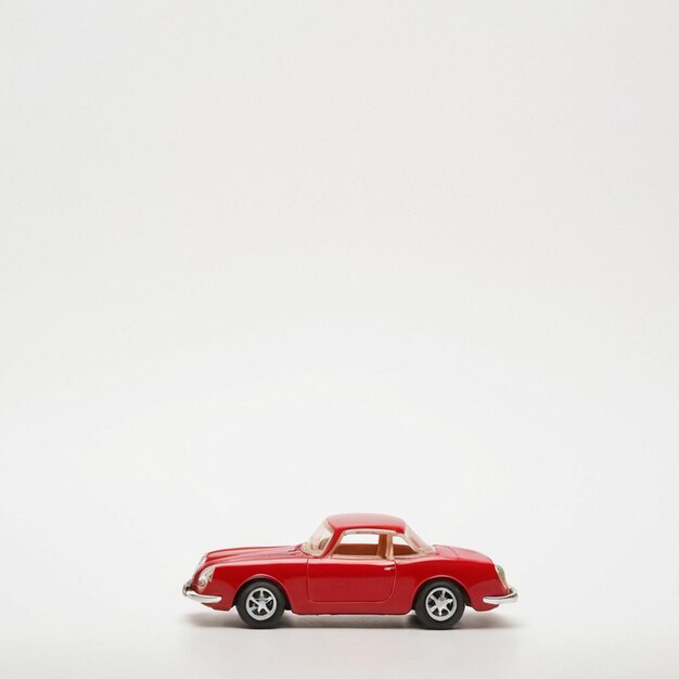 Photo a red car with a red roof sits on a white background