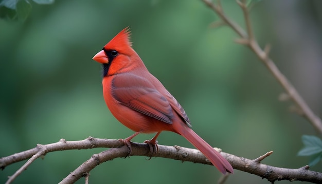 Photo a red cardinal with a black beak and a black beak