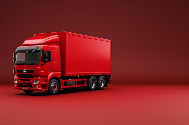 Red_Cargo_truck_solid_background