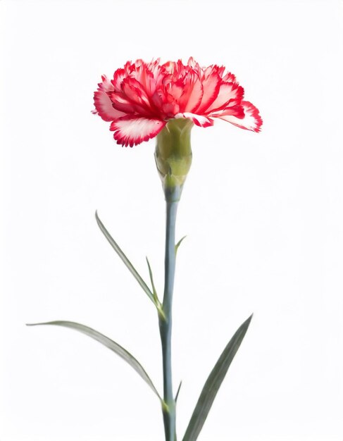 Photo red carnation flower isolated on white background clipping path included