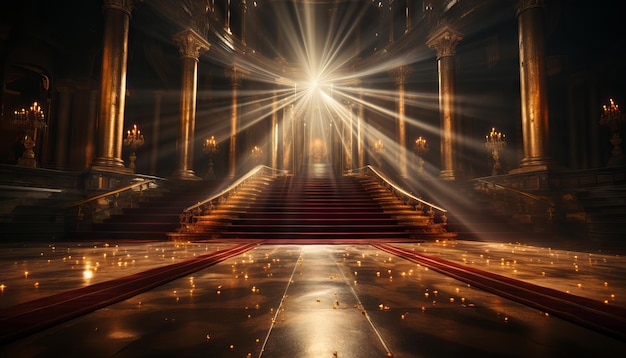 Red Carpet Bollywood Stage Maroon Steps Spot Light Backdrop of the Golden Regal Awards