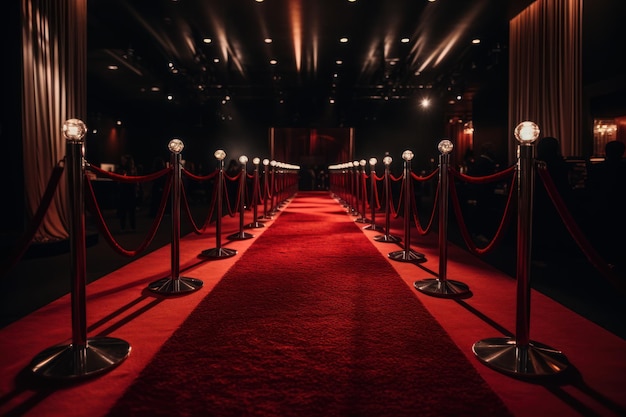 Red carpet stage with soft light Generate Ai