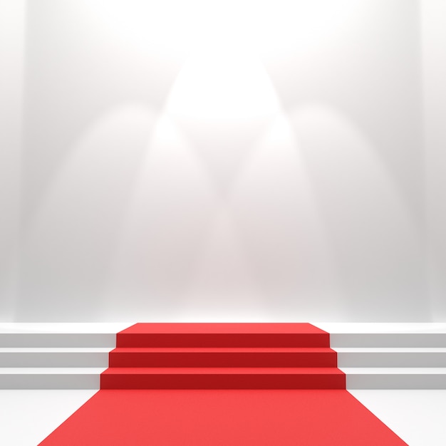 Red carpet on stairs.