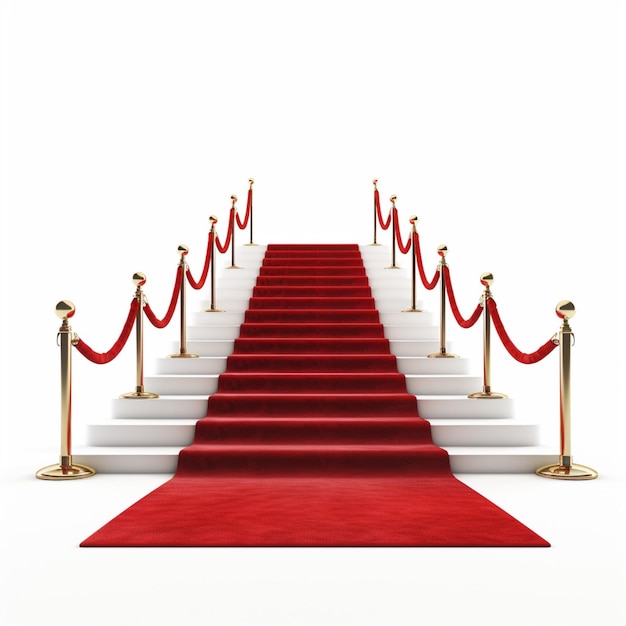 Photo red carpet with white background high quality ultra