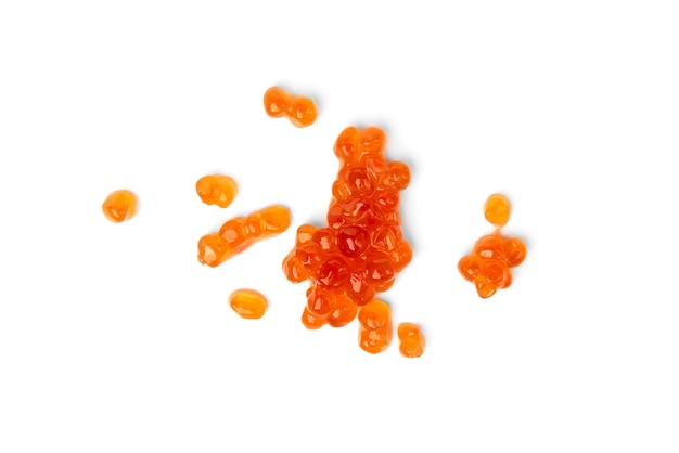 Red caviar isolated on white 