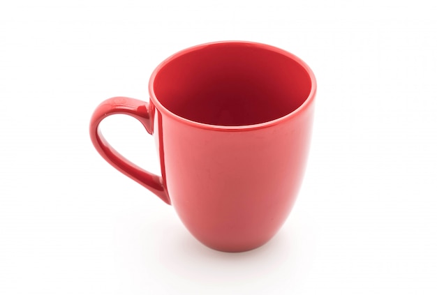 red ceramic mug