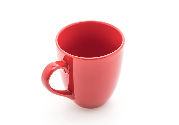 red ceramic mug