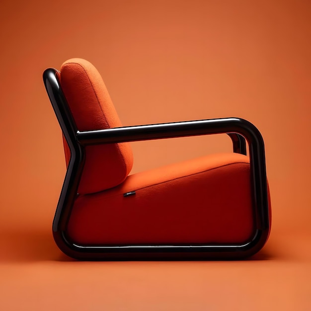 Photo a red chair with a black handle and a red cushion