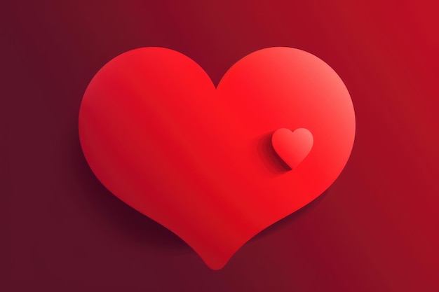 Red Chat Bubble With Heart Icon Generative AI