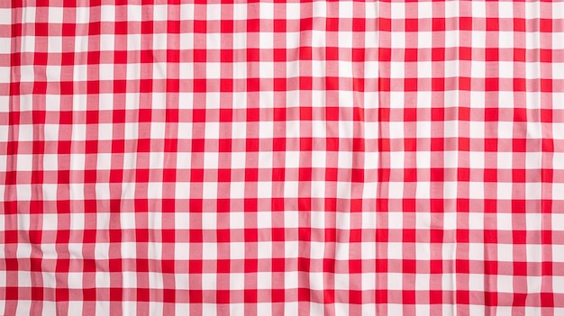 Red checkered tablecloth isolated