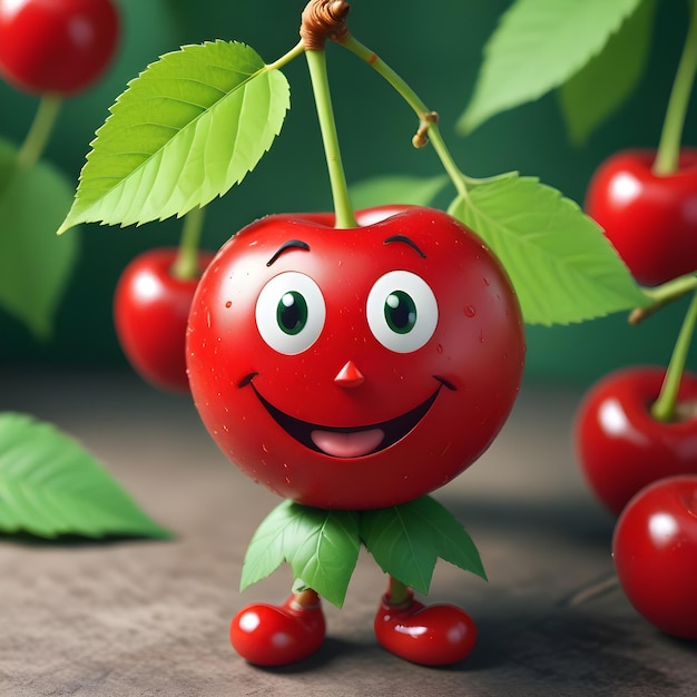 Photo a red cherry tomato with a smile face on it