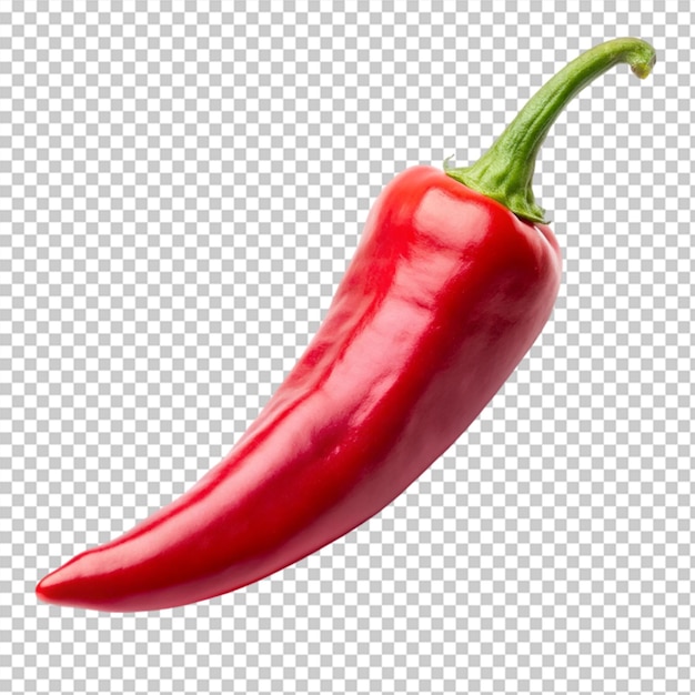 Red chili isolated on transparent background