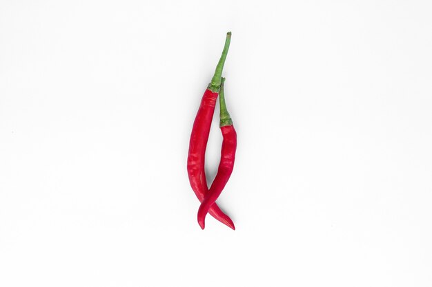 Red chili in isolation on a white background minimalist concept