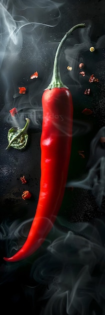 Photo red chili peppers creative spicy sharp