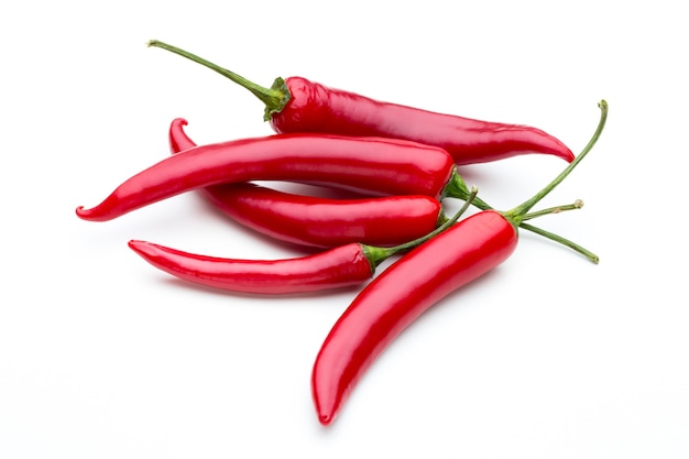 Red chilli pepper isolated on a white 