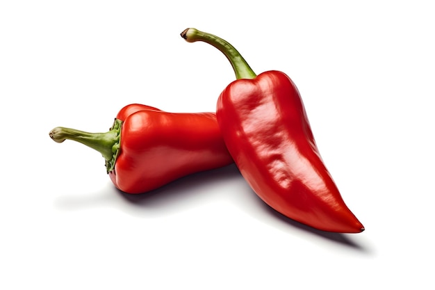 red chilli on white background