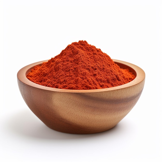 Red Chilly Powder in a bowl over moody and white background selective focus