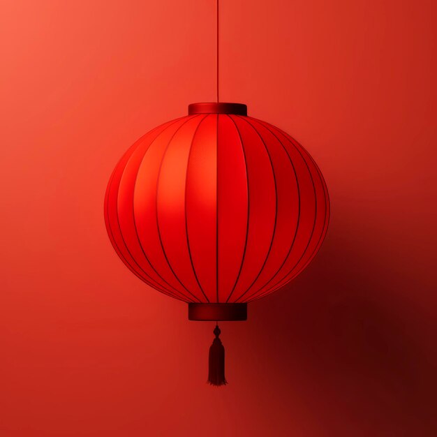 Red Chinese flashlight on a light background