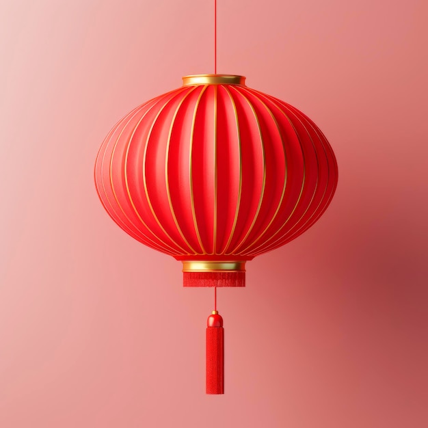 Red Chinese flashlight on a light background