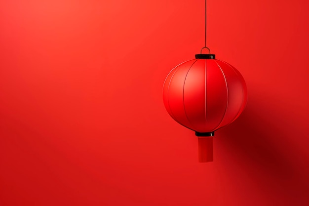 Red Chinese flashlight on a light background