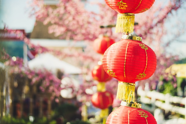 Red chinese lantern for chinese new year celebration.