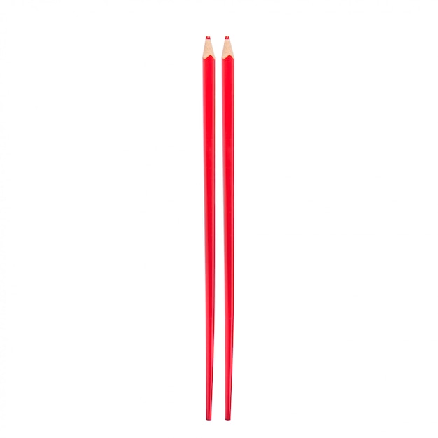 Red chopsticks.