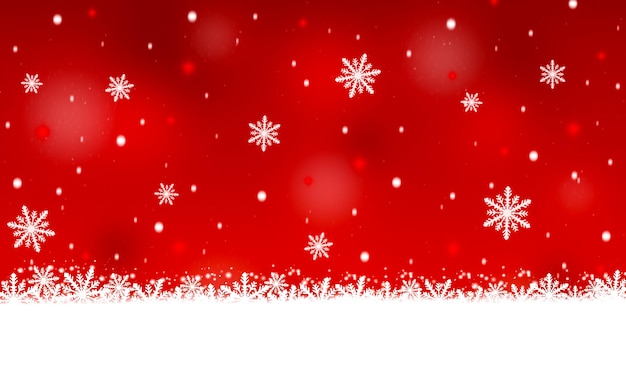 Red christmas background with snowflakes and space for your text.