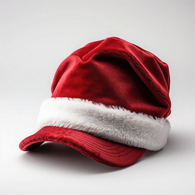 Red Christmas hat in white background