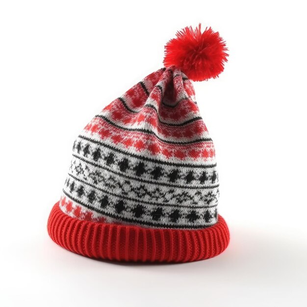 Red Christmas hat in white background