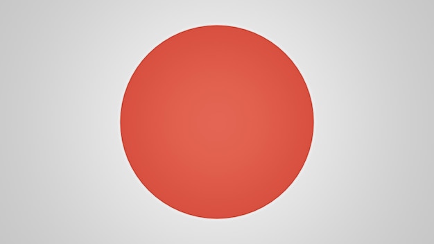 Red circle on white gradient background, top view podium, 3d render