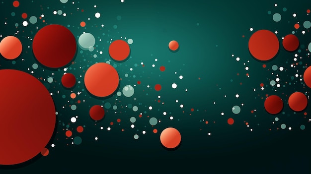 Photo red circles balls spheres dots on green background abstract image texture pattern wallpaper