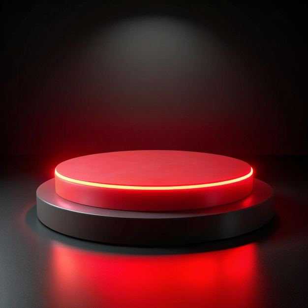 a red circular object with a red light on it